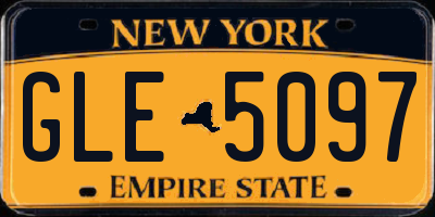 NY license plate GLE5097