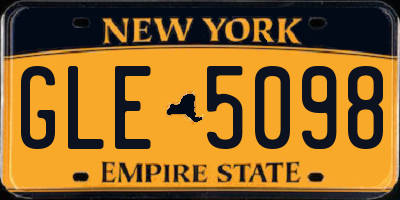NY license plate GLE5098