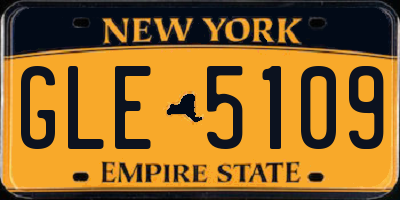 NY license plate GLE5109
