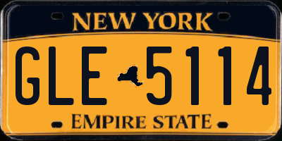 NY license plate GLE5114