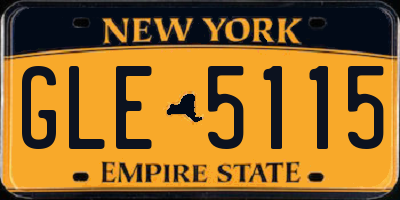 NY license plate GLE5115