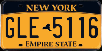 NY license plate GLE5116