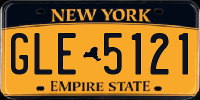 NY license plate GLE5121