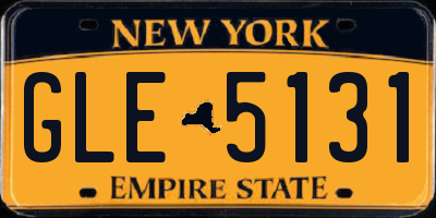 NY license plate GLE5131