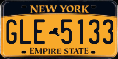 NY license plate GLE5133