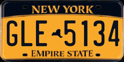 NY license plate GLE5134