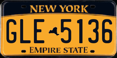 NY license plate GLE5136