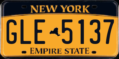 NY license plate GLE5137
