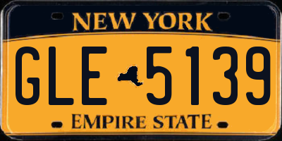 NY license plate GLE5139