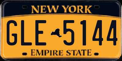 NY license plate GLE5144