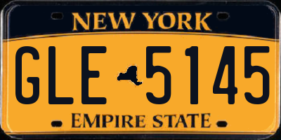 NY license plate GLE5145