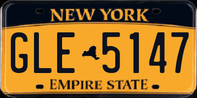 NY license plate GLE5147