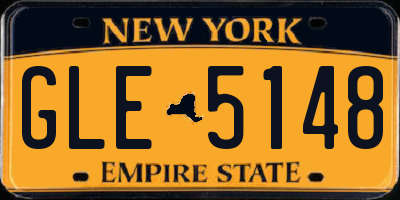 NY license plate GLE5148