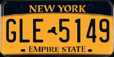 NY license plate GLE5149
