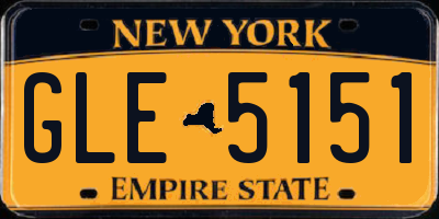 NY license plate GLE5151