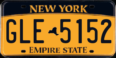 NY license plate GLE5152