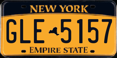 NY license plate GLE5157