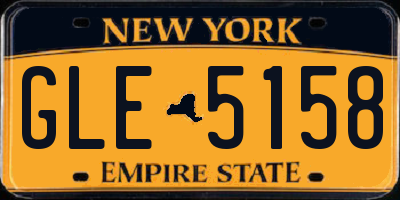 NY license plate GLE5158