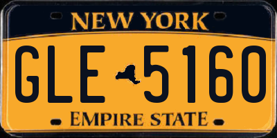 NY license plate GLE5160