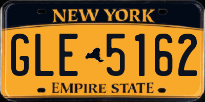 NY license plate GLE5162