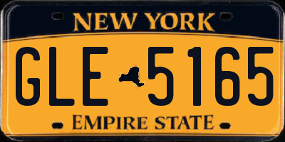 NY license plate GLE5165