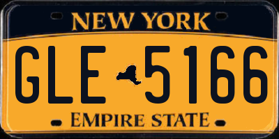NY license plate GLE5166