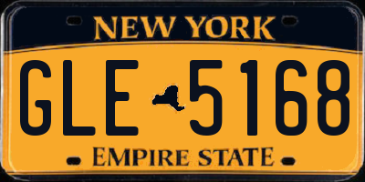 NY license plate GLE5168