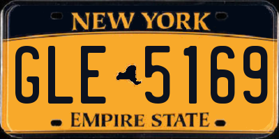 NY license plate GLE5169