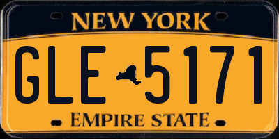 NY license plate GLE5171
