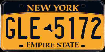 NY license plate GLE5172