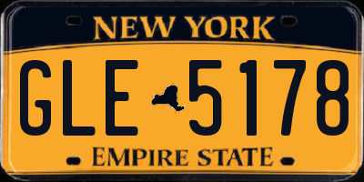NY license plate GLE5178