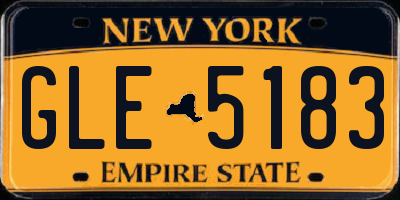NY license plate GLE5183