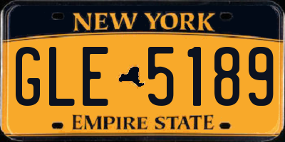 NY license plate GLE5189