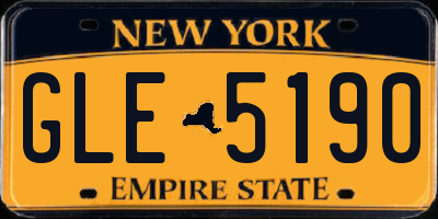 NY license plate GLE5190