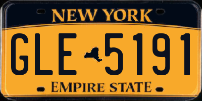 NY license plate GLE5191