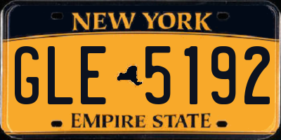 NY license plate GLE5192