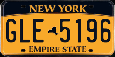 NY license plate GLE5196