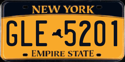 NY license plate GLE5201