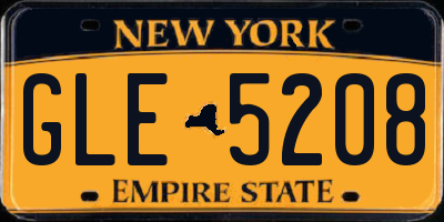 NY license plate GLE5208