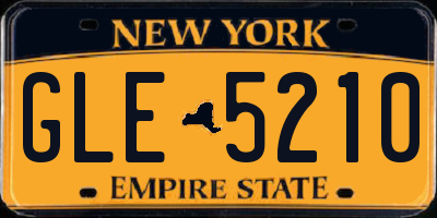 NY license plate GLE5210