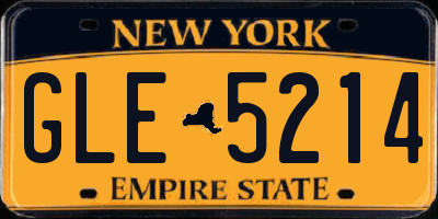 NY license plate GLE5214