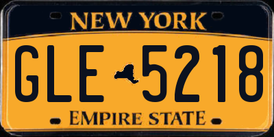 NY license plate GLE5218