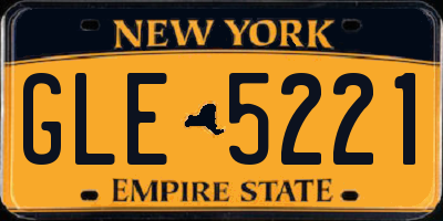 NY license plate GLE5221