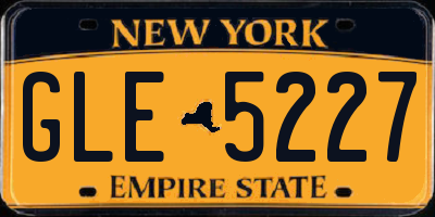 NY license plate GLE5227