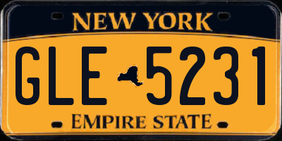 NY license plate GLE5231