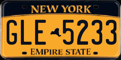 NY license plate GLE5233