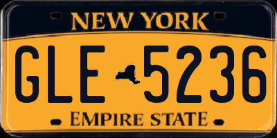 NY license plate GLE5236