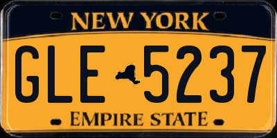 NY license plate GLE5237