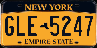 NY license plate GLE5247