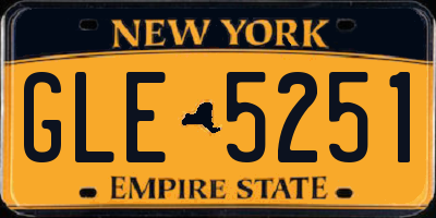 NY license plate GLE5251